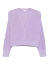 Liu •jo Button-up Cardigan In Purple