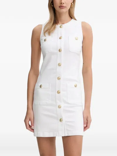 Liu •jo Button-up Mini Dress In White