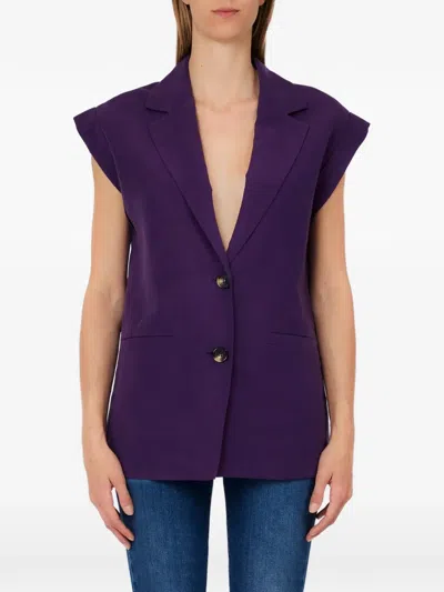 Liu •jo Button Waistcoat In Purple