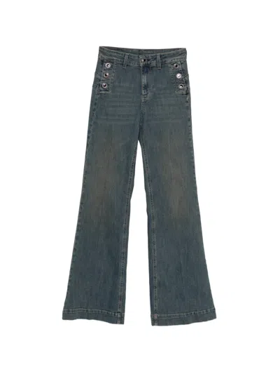 Liu •jo Button-detail Flared Jeans In Blue