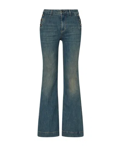Liu •jo Button-detail Flared Jeans In Blue