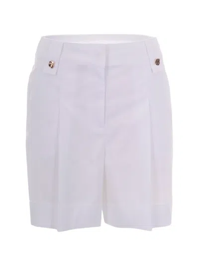 Liu •jo Button-detail Pleated Shorts In White