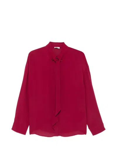 Liu •jo Button-down Pussy-bow Shirt In Pink