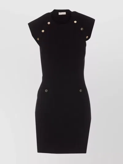Liu •jo Buttoned Cap Sleeve Mini Dress In Black