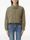 Liu •jo Buttoned Cropped Jacket In Green