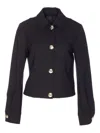 Liu •jo Buttoned Shirt-collar Jacket In Black
