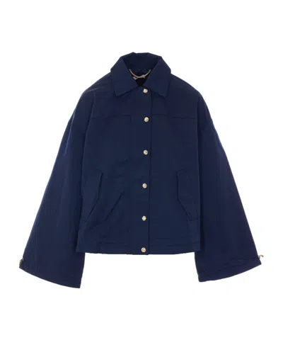 Liu •jo Long-sleeved Casual Jacket In Blue