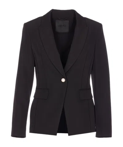 Liu •jo Liu Jo Buttoned Tailored Blazer In Black