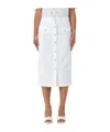 Liu •jo Buttoned Twill Skirt In White