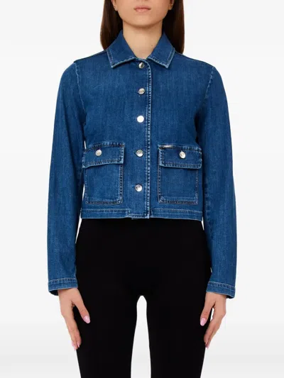Liu •jo Buttoned-pocket Jacket In Blue