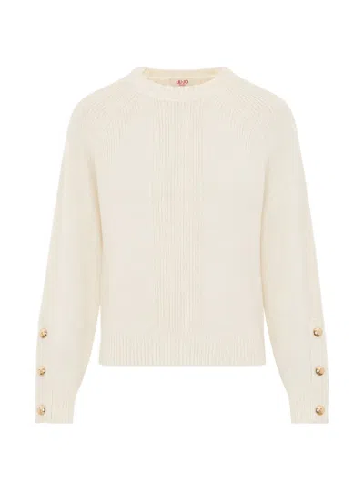 Liu •jo Button-embellished Sweater In Neutral