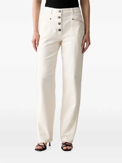 Liu •jo Button-fastening Straight-leg Jeans In Neutral