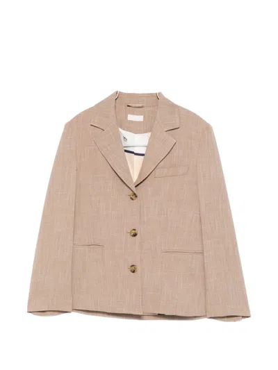 Liu •jo Button-up Blazer In Brown