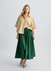 Liu •jo Liu Jo High-waisted Flared Midi Skirt With Button Closure In Green