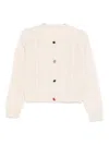 Liu •jo Cable-knit Cardigan In Pink