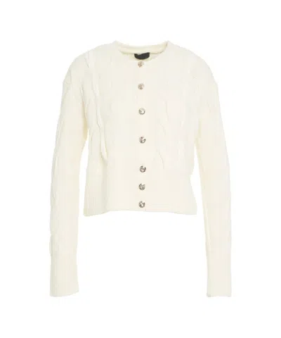 Liu •jo Cable-knit Cardigan In White