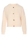 Liu •jo Cable-knit Embellished Cardigan In Neutral