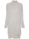 Liu •jo Cable-knit Mini Dress In Grey