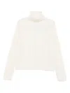Liu •jo Cable-knit Sweater With High Turtleneck In White