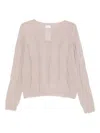 Liu •jo Cable-knit Sweater In Pink