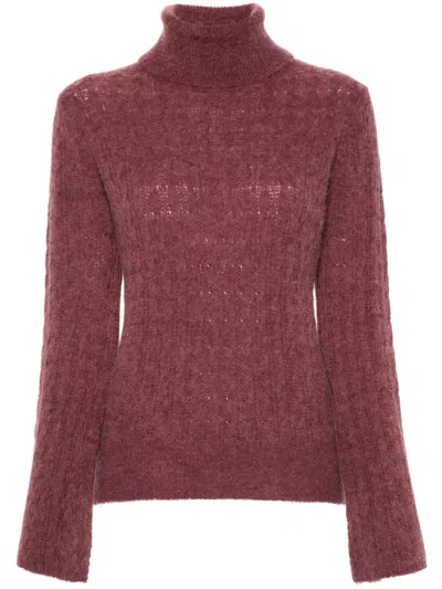 Liu •jo Cable-knit Sweater In Pink