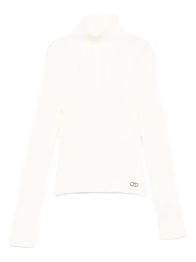 Liu •jo Kids' Cable-knit Sweater In White