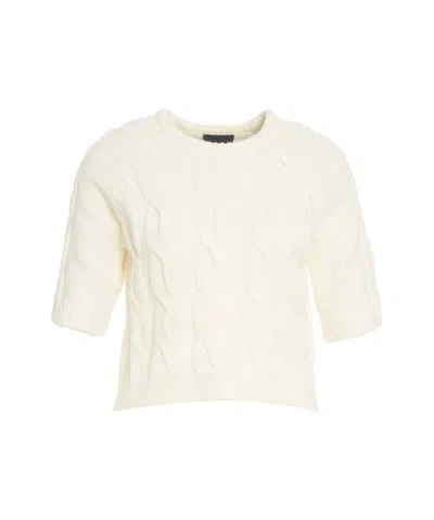 Liu •jo Cable-knit Sweater In White