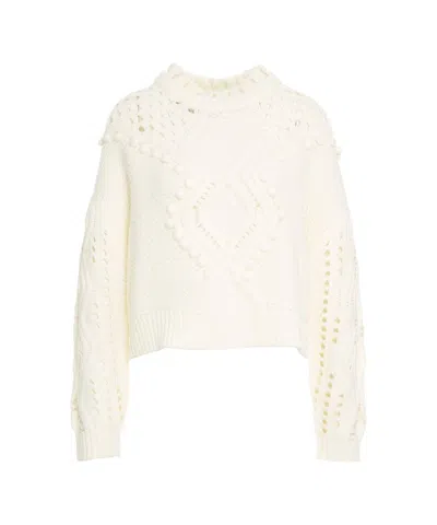 Liu •jo Cable-knit Sweater In White