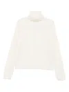 Liu •jo Cable-knit Sweater With High Turtleneck In White