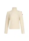 Liu •jo Cable Knit Sweatshirt With Jewel Button Detail In Neutral