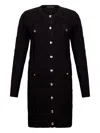 Liu •jo Cable Knit Wool Dress In Black