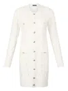 Liu •jo Cable Knit Wool Dress In White