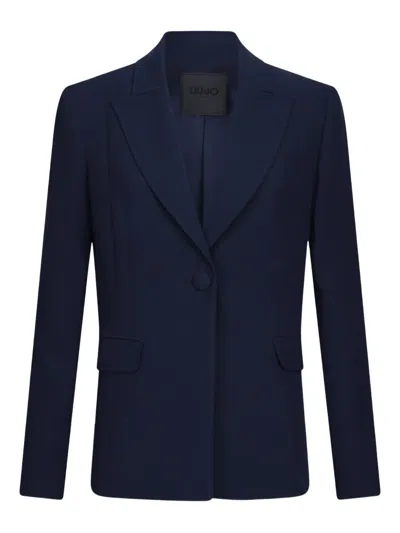 Liu •jo Cady Crepe Blazer In Blue