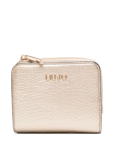 Liu •jo Caliwen Zip-around Leather Purse In Gold