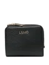 Liu •jo Black Wallet In Faux Leather With Zip In Black