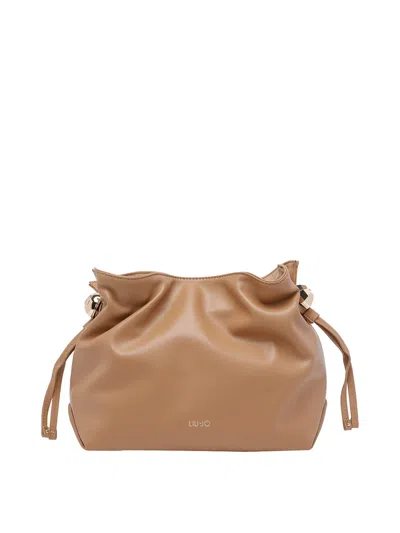 Liu •jo Camel Logo Crossbody Bag In Brown