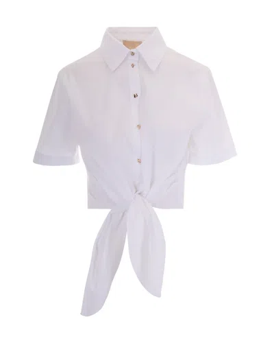 Liu •jo Camicia Con Nodo Bianco Ottico In White