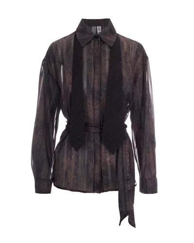 Liu •jo Camicia Digital Moro Cachemire In Black