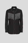 Liu •jo Camicia Frange Argento In Nero