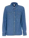 Liu •jo Liu Jo Classic Denim Jacket With Vintage Faded Finish In Blue