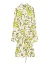Liu •jo Liu Jo Floral Wrap Dress With Adjustable Waist In Beige