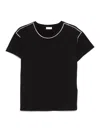 Liu •jo Black T-shirt Embellished With Rhinestones