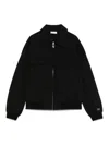 Liu •jo Liu Jo Front-zip Black Top With Patch Pockets In Blue