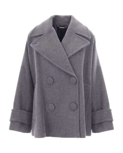 Liu •jo Cappotto Oversize Grigio Medio Melange In Gray