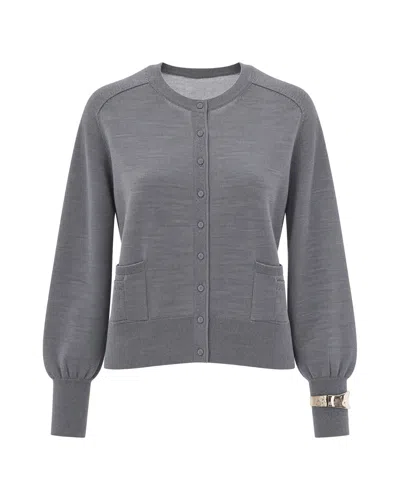 Liu •jo Cardigan Girocollo Grigio Melange In Gray