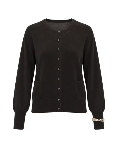 Liu •jo Cardigan Girocollo New Moka In Black