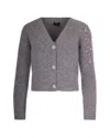 Liu •jo Cardigan In Lana Con Strass Grey Melange In Gray