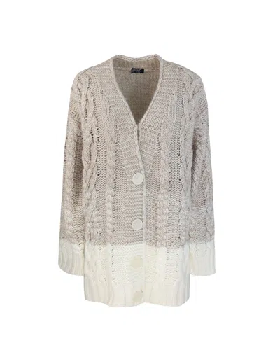 LIU •JO KNITTED CARDIGAN IN NEUTRAL TONES