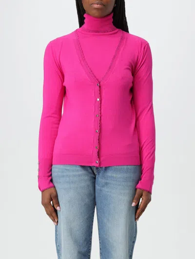 Liu •jo Button-detailed Cardigan In Pink