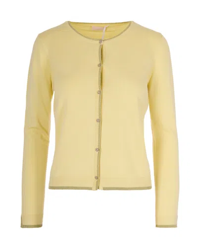 Liu •jo Cardigan Lurex Lemon Juice In Yellow